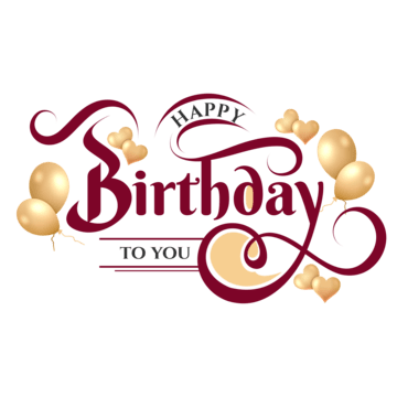 happy birthday golden balloons heart
