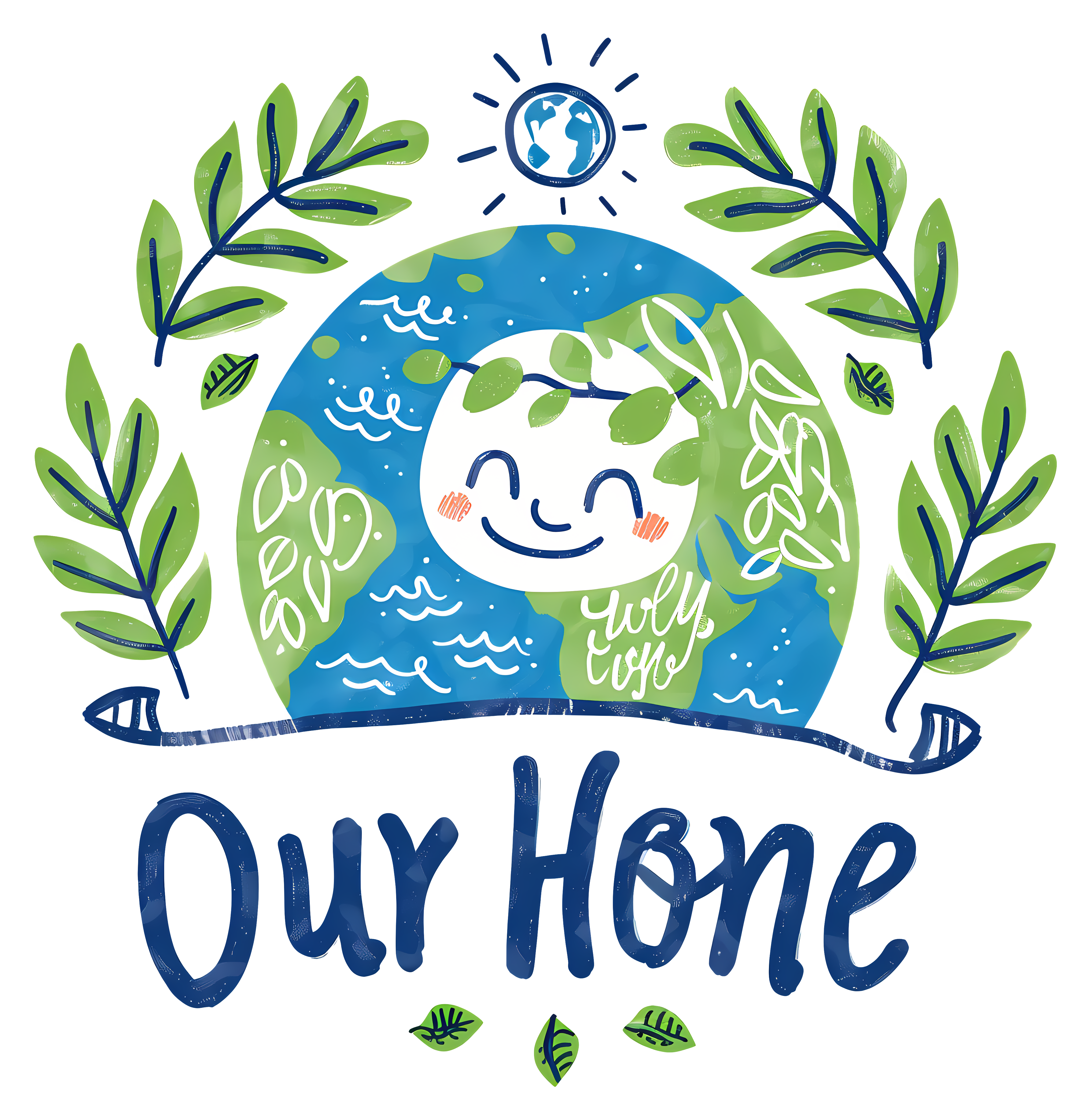 Happy Earth Illustration png
