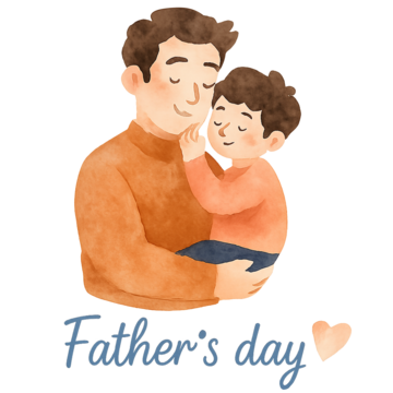 happy fathers day water color illustration