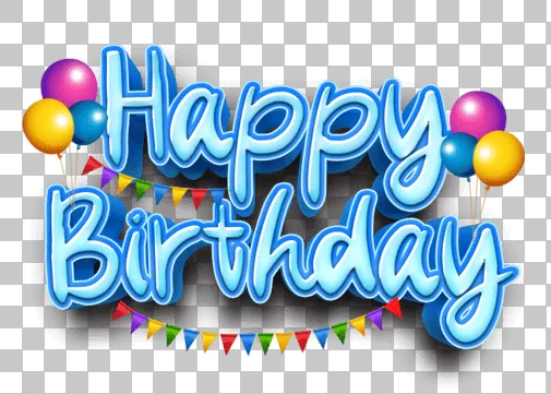 happy birthday text effect png