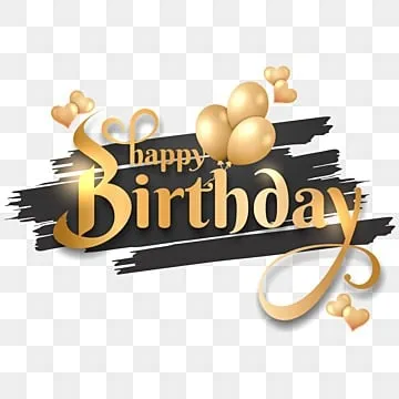 typography of happy birthday golden